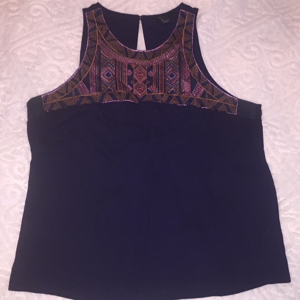 Navy High Neck Tank